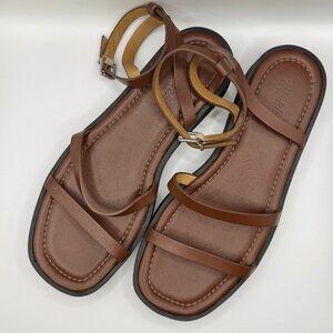 Madewell Burgundy Leather Slide Sandals | Size 10 | New / Never Worn